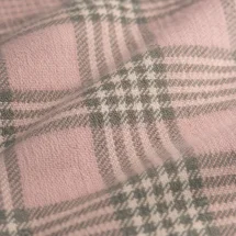 veste croisée rose carreaux gris été — détail macro tissu