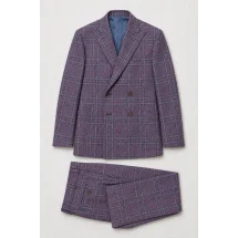 veste croisée violet carreaux été — packshot ensemble