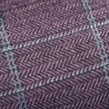 veste croisée violet carreaux été — détail macro tissu