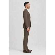 Veste marron brun nattée — vue profil porté