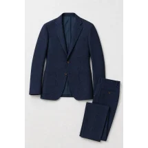 Veste bleu foncé nattée — packshot ensemble