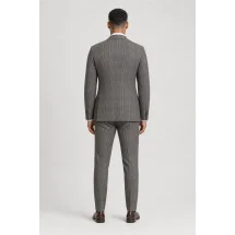 Veste grise prince de Galles tweed été — vue de dos porté