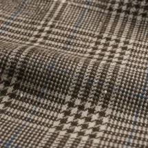 Veste grise prince de Galles tweed été — détail macro tissu