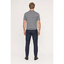 Pull polo manche courte gris — vue de dos porté