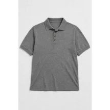 Pull polo manche courte gris — packshot ensemble