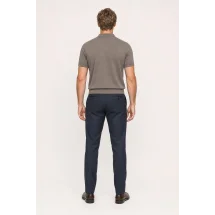 Pull polo manche courte brun — vue de dos porté