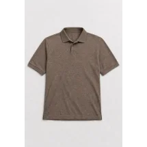 Pull polo manche courte brun — packshot ensemble