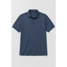 Pull polo manche courte bleu indigo — packshot ensemble