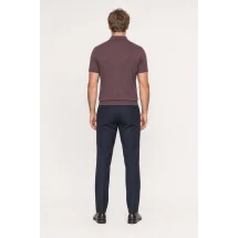 Pull polo manche courte bordeaux — vue de dos porté