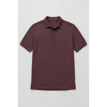 Pull polo manche courte bordeaux — packshot ensemble