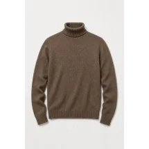 Pull col roulé brun — packshot ensemble