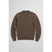 Pull col V brun — packshot ensemble