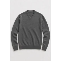 Pull col V gris — packshot ensemble