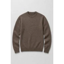 Pull col rond brun — packshot ensemble