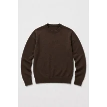 Pull col rond marron — packshot ensemble