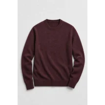 Pull col rond bordeaux — packshot ensemble