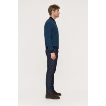 Blouson Suede bleu canard MA1 Steve — vue profil porté
