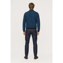 Blouson Suede bleu canard MA1 Steve — vue de dos porté