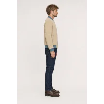 Blouson Suede écru MA1 Steve — vue profil porté