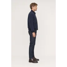 Blouson Nubuck bleu A1 Cary — vue profil porté