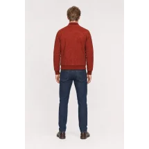 Blouson Nubuck rouge A1 Cary — vue de dos porté