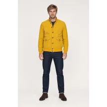 Blouson Nubuck jaune A1 Cary — porté face — sur mesure — Costume Privé Paris