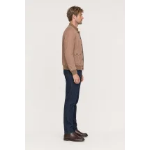 Blouson Nubuck beige A1 Cary — vue profil porté