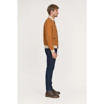 Blouson Nubuck camel A1 Cary — vue profil porté