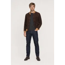 Blouson Nubuck marron A1 Cary — porté veste partiellement ouverte