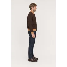 Blouson Nubuck marron A1 Cary — vue profil porté