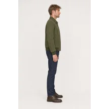 Blouson Nubuck vert olive A2 John — vue profil porté