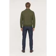 Blouson Nubuck vert olive A2 John — vue de dos porté