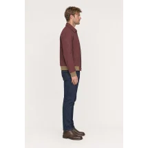 Blouson Nubuck bordeaux clair A2 John — vue profil porté