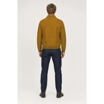 Blouson Nubuck marron ocre A2 John — vue de dos porté