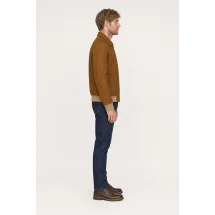 Blouson Nubuck marron moyen A2 John — vue profil porté