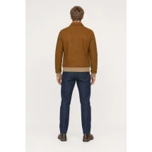 Blouson Nubuck marron moyen A2 John — vue de dos porté