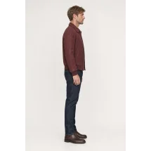 Blouson Nubuck bordeaux A2 John — vue profil porté