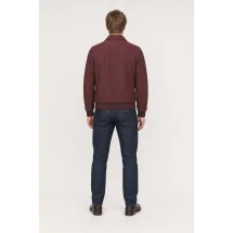 Blouson Nubuck bordeaux A2 John — vue de dos porté