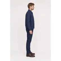 Blouson Nubuck bleu nuit A2 John — vue profil porté
