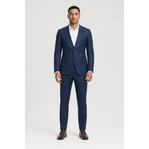Costume mariage bleu roi champêtre — porté face — sur mesure — Costume Privé Paris