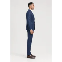 Costume mariage bleu roi champêtre — vue profil porté