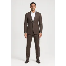 Costume mariage marron champêtre — porté face — sur mesure — Costume Privé Paris