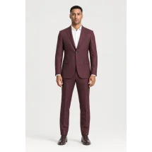 Costume mariage bordeaux champêtre — porté face — sur mesure — Costume Privé Paris