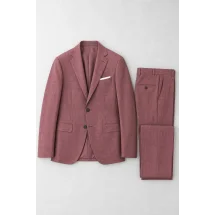 Costume mariage rouge clair champêtre — packshot ensemble