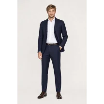 Veste bleu plastron amovible — porté décontracté veste ouverte