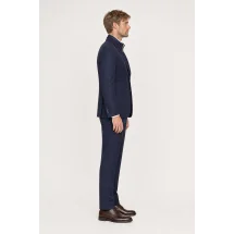Veste bleu plastron amovible — vue profil porté