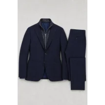 Veste bleu plastron amovible — packshot ensemble