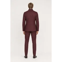 Veste bordeaux plastron amovible — vue de dos porté
