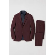 Veste bordeaux plastron amovible — packshot ensemble