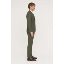 Veste vert kaki plastron amovible — vue profil porté